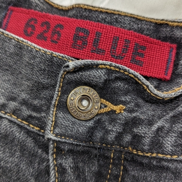 626 Blue Men's US 44x32 Big & Tall Dark Gray Premium Vintage Y2K Denim Jeans - Picture 6 of 9